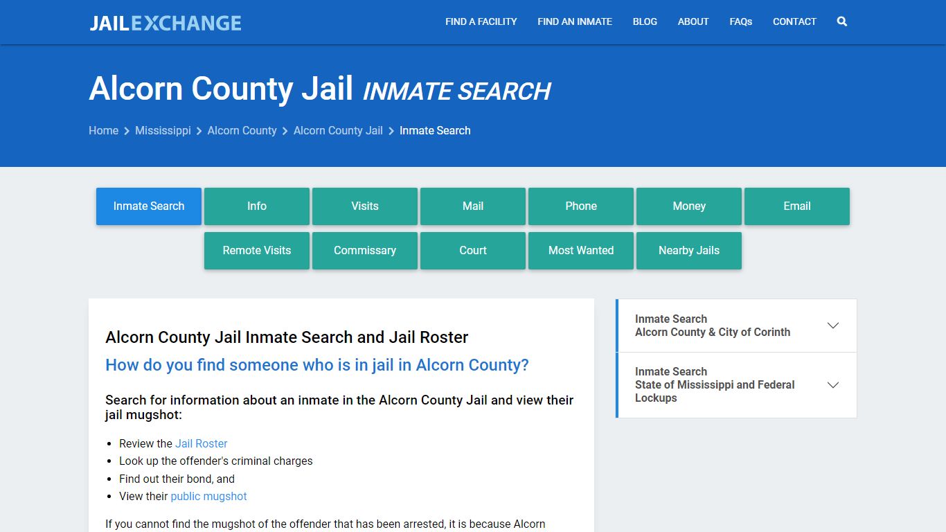 Inmate Search: Roster & Mugshots - Alcorn County Jail, MS