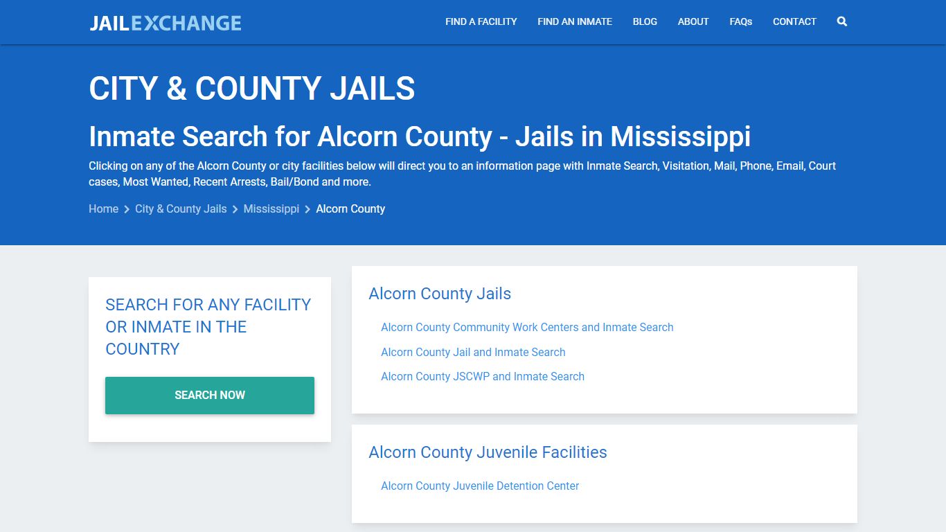 Inmate Search for Alcorn County | Jails in Mississippi - Jail Exchange